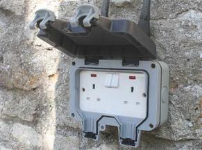 Double outdoor socket installation London - patio power point